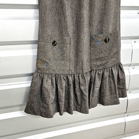 Trina Turk Wool Blend Ruffle Midi Shift Dress - Picture 5 of 10